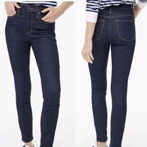 New J. Crew Womans Stretch Med Rise Skinny Jeans Sz 27 Dark 28x28 RN 77388